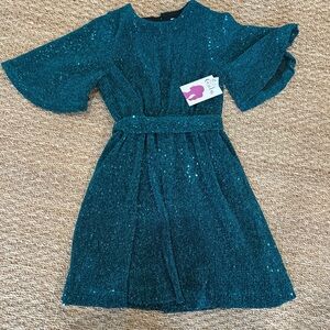 Sparkling Teal Kids Formal Dress